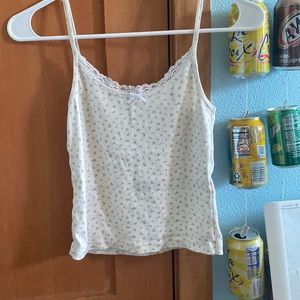 Green floral brandy top